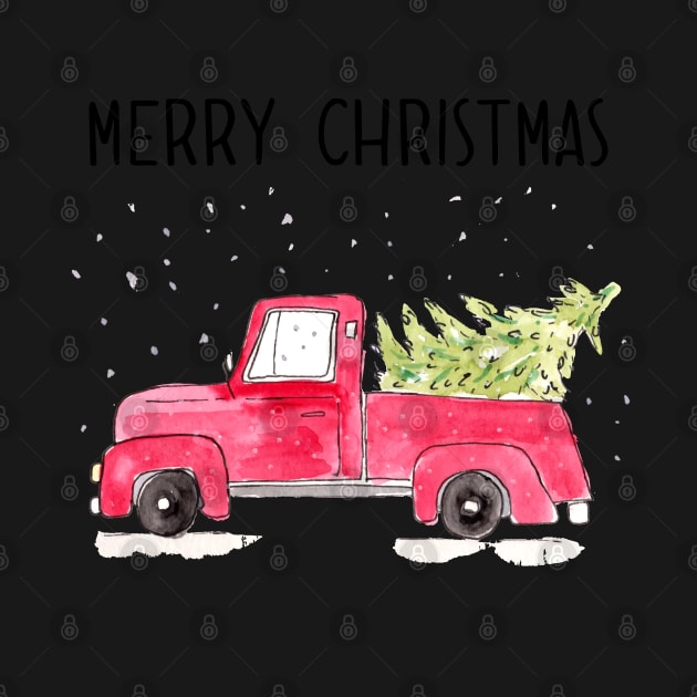 Red Christmas Truck by Harpleydesign