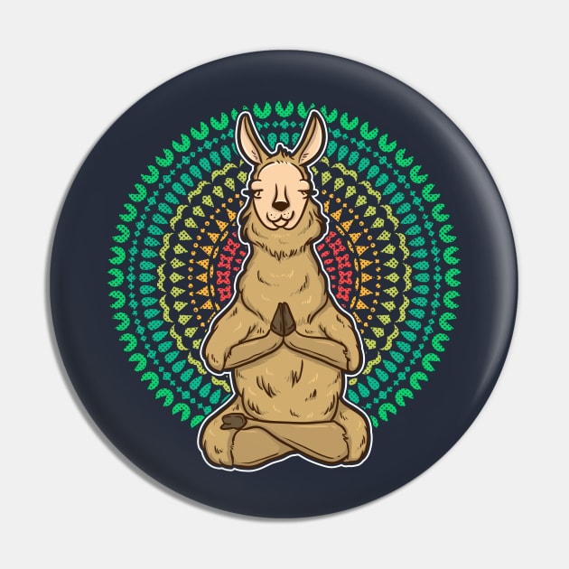 Llama Meditate Yoga Spiritual Zen Pin by E