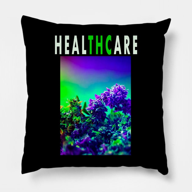 HEALTHCARE - THC Pot Leaf | Support Medical Marijuana Weed Pillow by aditchucky