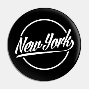 NEW YORK CIRCLE PRINTED FUNNY LOGO Pin