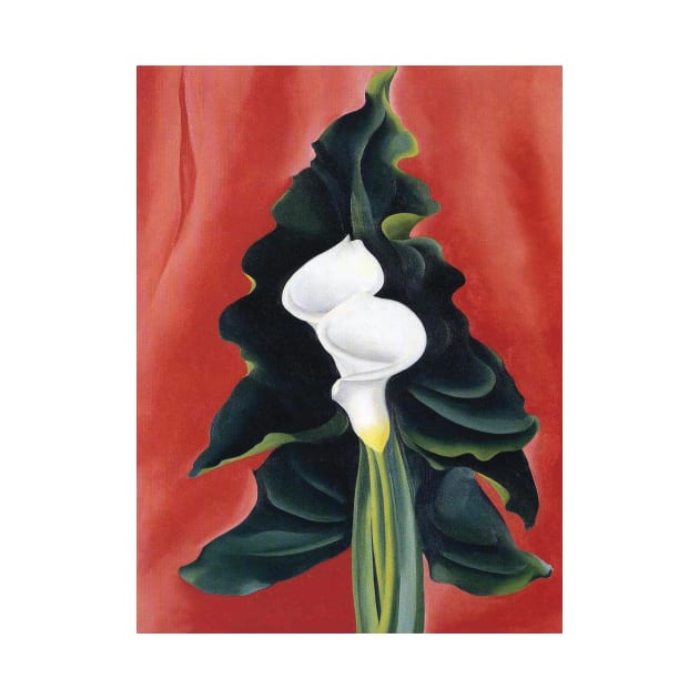 Calla Lilies on Red okeeffe Okeeffe TShirt TeePublic