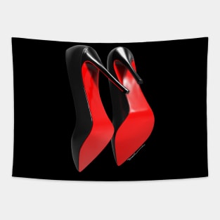 womens Red and black high heel shoes Tapestry