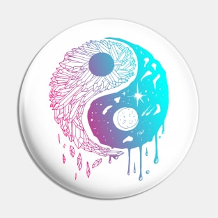 Dual Color Yin Yang Crystals and The Night Sky Pin