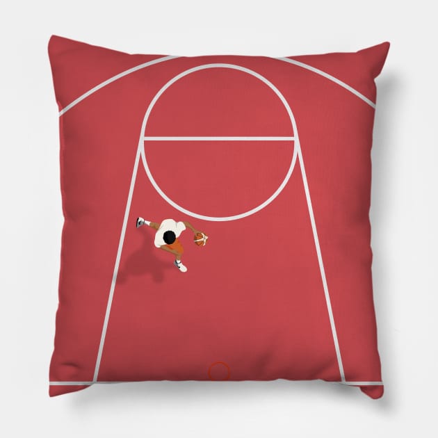 Shooting Hoops | Basketball Artwork Pillow by From Above