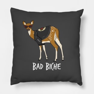 Bad Biche - White Text Pillow