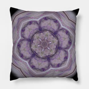 Fractal kaleidoscope flower in purple Pillow