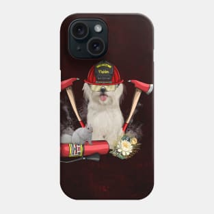 Funny cute firefighter dog Phone Case