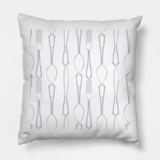 Hand drawn silverware icons seamless pattern background. Pillow