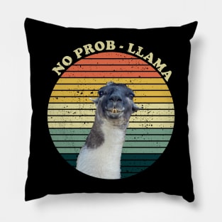 Cute Alpaca No Prob LLAMA Vintage Lama Retro Alpaca Gift Pillow