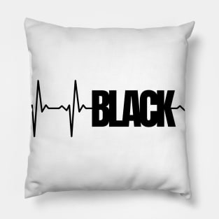 Black Heartbeat Pillow