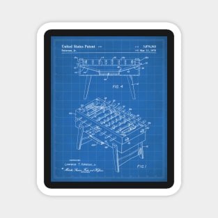 Foosball Table Patent - Foosball Player Game Room Art - Blueprint Magnet