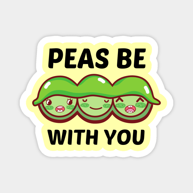 Peas Be With You - Cue Peas Pun Magnet by Allthingspunny