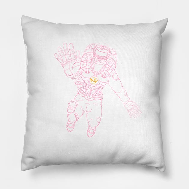 MHI Pink Outline Spaceman Pillow by mylehighinternational