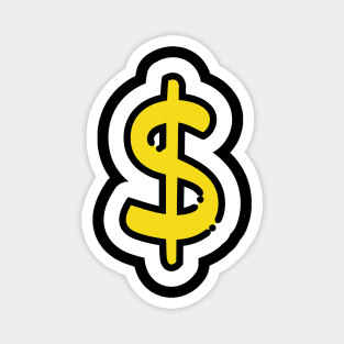 Dollar Sign // Line Art Sticker Magnet