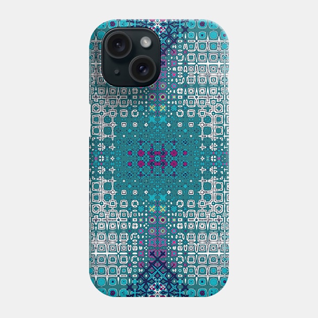 Blue seamless motif pattern Phone Case by mounhome