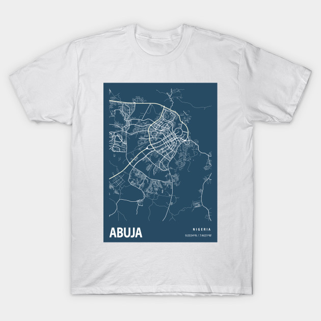 Abuja Blueprint Street Map Abuja Colour Map Prints Abuja