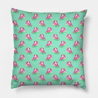 Watercolor Watermelon Sloth Pattern Pillow