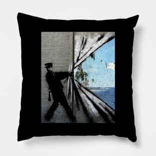 Banksy Curtain Island Pillow