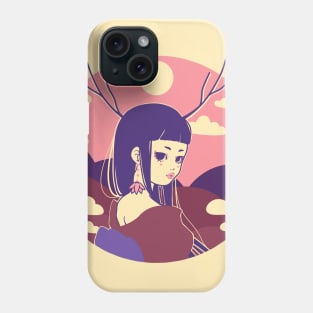 Cute Geisha Design ‚Pink‘ | Kawaii Gifts | Handmade Illustration | By Atelier Serakara Phone Case