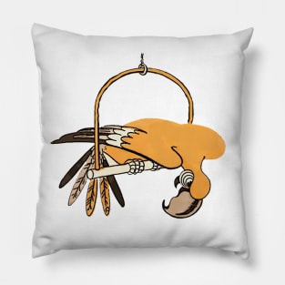 Comic vintage drawing parrot Pillow