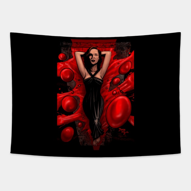 Julia Hellraiser bed Tapestry by DougSQ