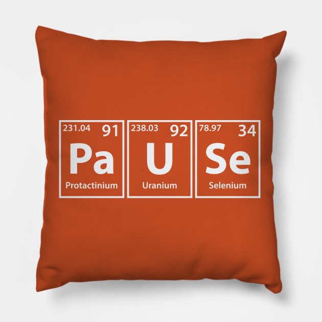 Pause (Pa-U-Se) Periodic Elements Spelling Pillow by cerebrands