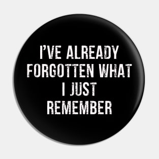 I've Already Forgotten What I Just Remember Funny Qoutes Pin