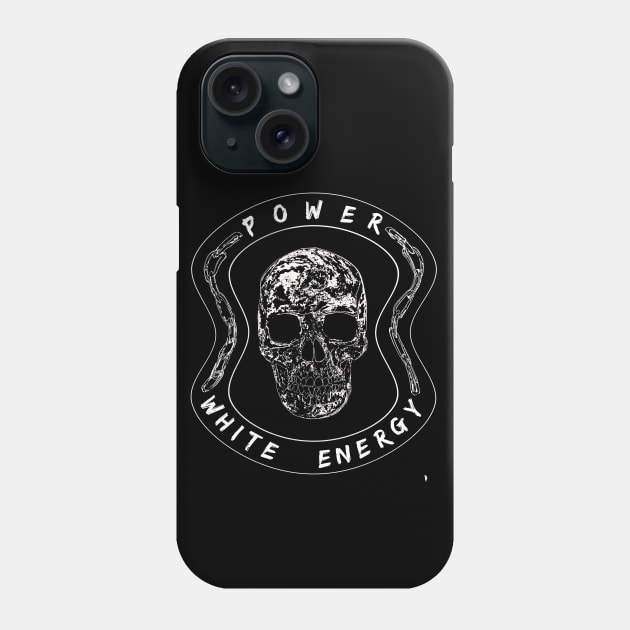 White energy , power , white skull Phone Case by Bird