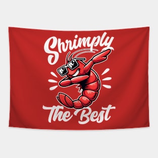 Shrimply the Best Shrimp Pun Tapestry