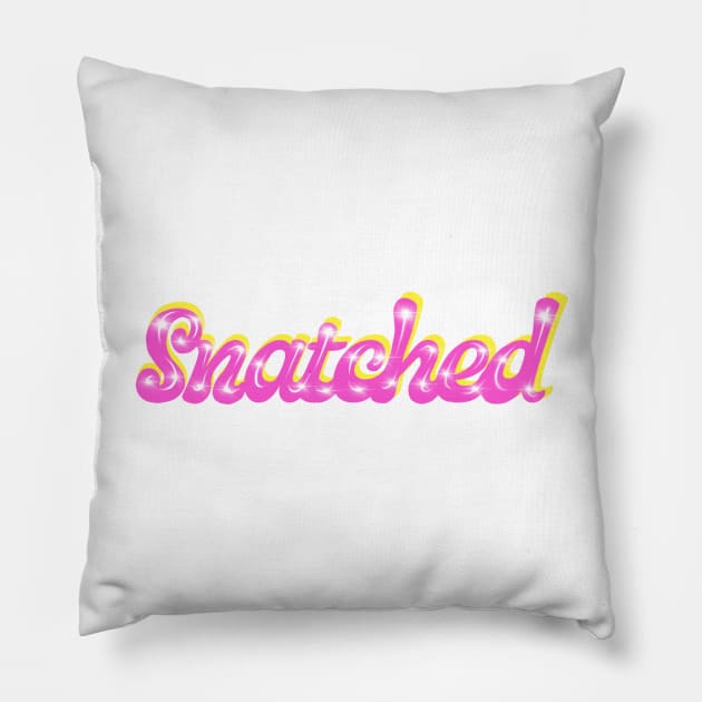 Snatched in Pink with Sparkles Pillow by MamaODea