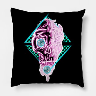 Abstract Skull Vibrant Colors Pillow