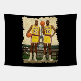Magic Johnson and James Worthy, 1991 Tapestry