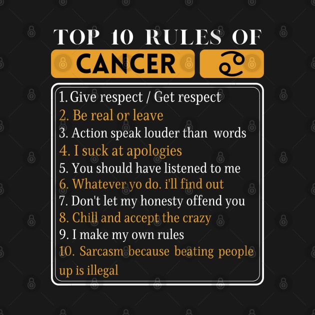 Top 10 Rules Of Cancer, Cancer Zodiac Facts by JustBeSatisfied