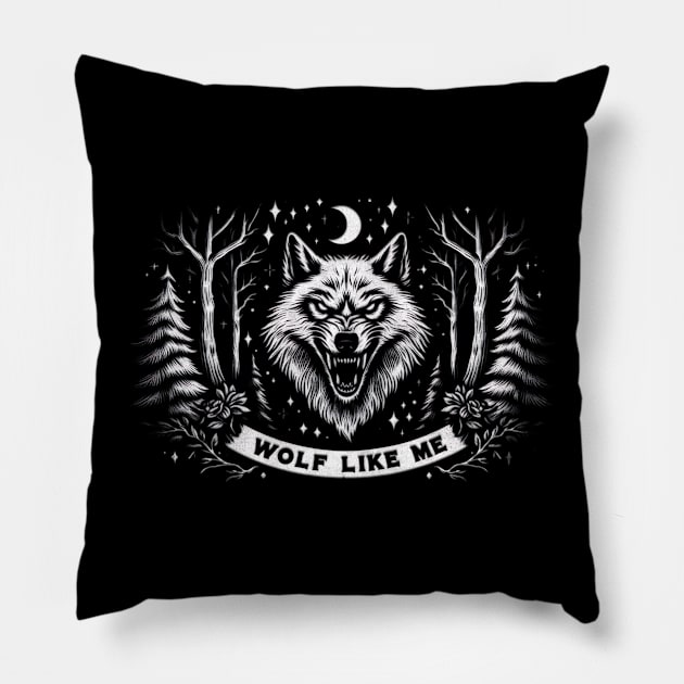 Wolf like me Pillow by Dead Galaxy