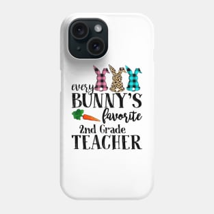 Every Bunny's Favorite 2nd Grade Teacher Leopard Buffalo Bunny Easter Day Phone Case