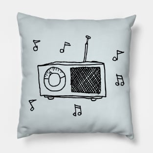 High Dial Transistor Radio Station Beach Party Pillow
