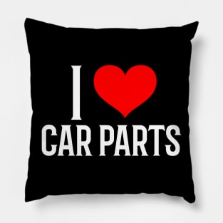 I Love Car Parts Heart Garage Valentines Cars Mechanic Racing Valentines Day Pillow