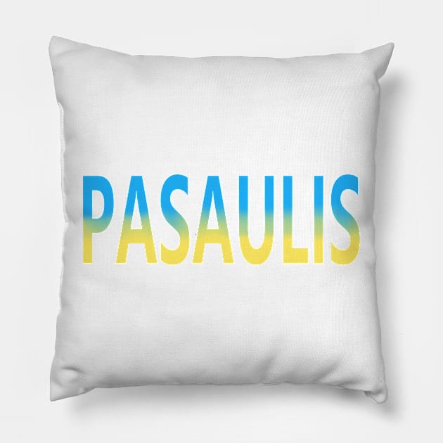 "Peace" in Lithuanian Pillow by Demonic cute cat