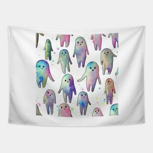 Watercolor kawaii ghosts pattern Tapestry