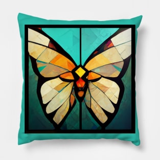 Stained glass butterfly Pillow