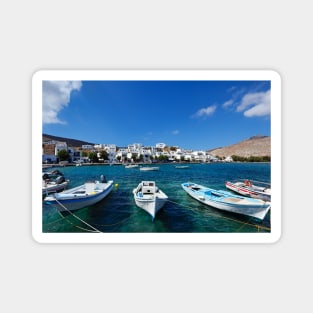 The small harbor in the fishing village Panormos in Tinos island, Greece Magnet