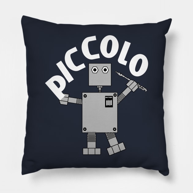 Piccolo Robot White Text Pillow by Barthol Graphics