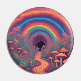 Mushroom Rainbow Cave Journey Pin