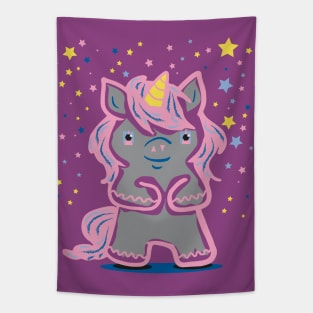 funny unicorn Tapestry