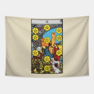 Ten of pentacles tarot card Tapestry