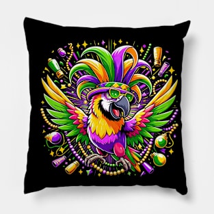 Parrot Mardi Gras T-Shirt Carnival Parade Bird Lover Costume T-Shirt Pillow
