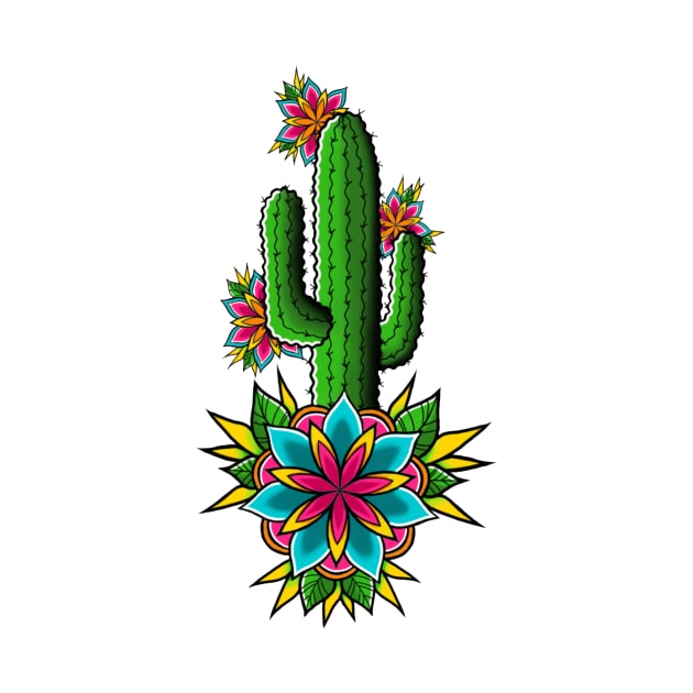 Floral Cactus by violetinkx
