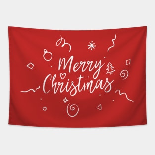 Merry Christmas Whimsical Typography Tapestry