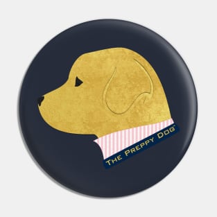 Preppy Dog Golden Retriever Pink Seersucker Shirt Pin