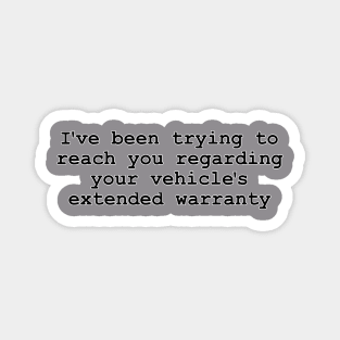 Vehicle Extended Warranty Magnet